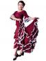 Flamenco Ruffles Skirt with Lace/ Wine / G1782wi