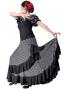 Flamenco Polka Dots Skirt with Frill/ Black&White Dot / G1783b