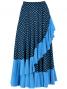 Flamenco Polka Dots Skirt with Frill/ Black&Blue Dot / G1783bl