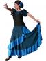 Flamenco Polka Dots Skirt with Frill/ Black&Blue Dot / G1783bl