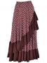 Flamenco Polka Dots Skirt with Frill/ Brown&White Dot / G1783br