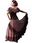 Flamenco Polka Dots Skirt with Frill/ Brown&White Dot / G1783br