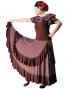Flamenco Polka Dots Skirt with Frill/ Brown&White Dot / G1783br