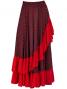 Flamenco Polka Dots Skirt with Frill/ Black&Red Dot / G1783r
