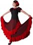 Flamenco Polka Dots Skirt with Frill/ Black&Red Dot / G1783r