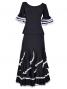 Flamenco Blouse & Skirt with Lace Flounces and Ruffles / Two-piece / Black / G1784b