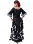 Flamenco Blouse & Skirt with Lace Flounces and Ruffles / Two-piece / Black / G1784b