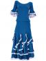Flamenco Blouse & Skirt with Lace Flounces and Ruffles / Two-piece / Blue / G1784bl