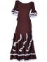 Flamenco Blouse & Skirt with Lace Flounces and Ruffles / Two-piece / Brown / G1784br
