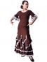 Flamenco Blouse & Skirt with Lace Flounces and Ruffles / Two-piece / Brown / G1784br
