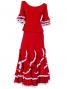 Flamenco Blouse & Skirt with Lace Flounces and Ruffles / Two-piece / Red / G1784r
