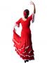 Flamenco Blouse & Skirt with Lace Flounces and Ruffles / Two-piece / Red / G1784r