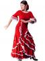 Flamenco Blouse & Skirt with Lace Flounces and Ruffles / Two-piece / Red / G1784r