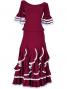 Flamenco Blouse & Skirt with Lace Flounces and Ruffles / Two-piece / Wine / G1784wi
