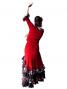 Mermaid Flamenco Polka Dots & Rose Printed Skirt with Frills/ Red / G1892r