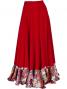 Flamenco Blouse & Skirt with Rose & Paisley Frills / Two-piece / Red / G1902r