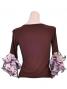 Flamenco Blouse with Rose & Paisley Frills/ Brown / G1901br