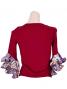 Flamenco Blouse with Rose & Paisley Frills/ Wine / G1901wi