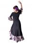 Flamenco Blouse & Skirt with Rose & Paisley Frills / Two-piece / Black / G1902b