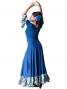 Flamenco Blouse & Skirt with Rose & Paisley Frills / Two-piece / Blue / G1902bl