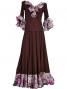 Flamenco Blouse & Skirt with Rose & Paisley Frills / Two-piece / Brown / G1902br