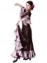 Flamenco Blouse & Skirt with Rose & Paisley Frills / Two-piece / Brown / G1902br