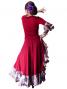 Flamenco Blouse & Skirt with Rose & Paisley Frills / Two-piece / Wine / G1902wi