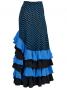 Mermaid Flamenco Polka Dots Skirt with Frills/ Blue / G2355bl