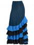 Mermaid Flamenco Polka Dots Skirt with Frills/ Blue / G2355bl
