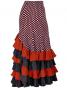 Mermaid Flamenco Polka Dots Skirt with Frills/ Brown / G2355br