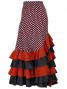 Mermaid Flamenco Polka Dots Skirt with Frills/ Brown / G2355br