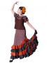 Mermaid Flamenco Polka Dots Skirt with Frills/ Brown / G2355br