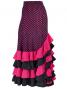 Mermaid Flamenco Polka Dots Skirt with Frills/ Pink / G2355pi
