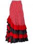 Mermaid Flamenco Polka Dots Skirt with Frills/ Red / G2355r
