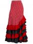 Mermaid Flamenco Polka Dots Skirt with Frills/ Red / G2355r