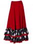 Flamenco Polka Dots Skirt with 4 Layers of Ruffles/ Red / G2035r