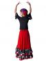 Flamenco Polka Dots Skirt with 4 Layers of Ruffles/ Red / G2035r