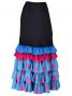 Semi-Mermaid Flamenco Polka Dots Printed Skirt with Frills/ Blue & Pink / G2036blpi