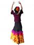 Semi-Mermaid Flamenco Polka Dots Printed Skirt with Frills/ Yellow & Pink / G2036ypi