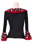 Flamenco Ruffle 3/4 Sleeves Blouse / Roses & Dots / Model Carla / G2349bb