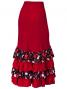 Flamenco Semi Mermaid Cut Skirt / Roses & Dots / Model Tecla / G2350rb