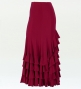 Mermaid Cut Flamenco Skirt with 6 Layers of Ruffles / Wine / G2354wi