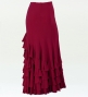 Mermaid Cut Flamenco Skirt with 6 Layers of Ruffles / Wine / G2354wi