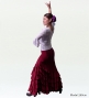 Mermaid Cut Flamenco Skirt with 6 Layers of Ruffles / Wine / G2354wi