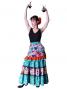 Flamenco Apron with Paisley / White / Model Ysabel / G2381wh