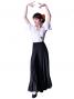 Flamenco Skirt with Single Frill/ Black / G2409bk