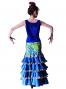 Flamenco Sleeveless Blouse with Velvet / Royal Blue / G2434rblb