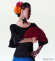 Flamenco 3-tier frilled Blouse / Black / G2481bk