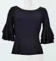 Flamenco 3-tier frilled Blouse / Black / G2481bk