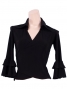 Flamenco Wrap Blouse with Flounces / Black / G2480bk